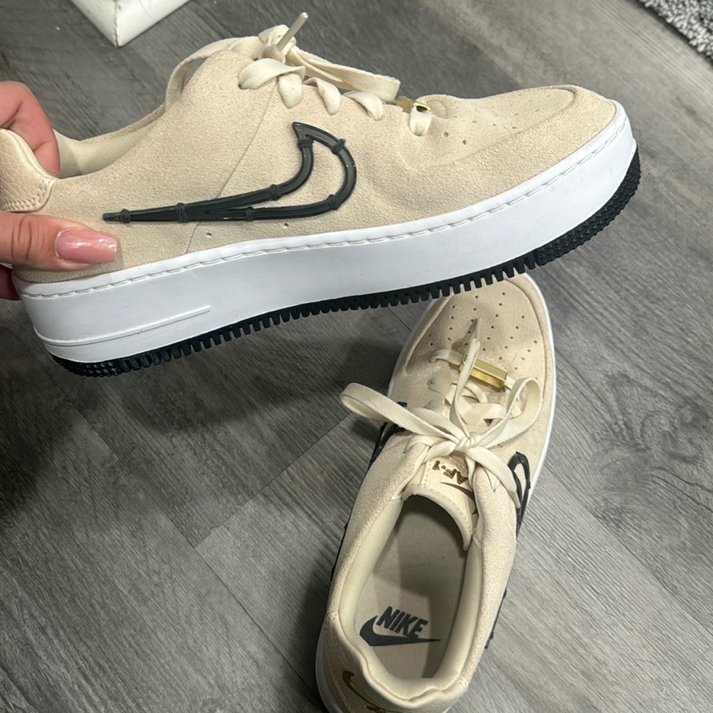 Tan limited edition Nike Air Force 1s